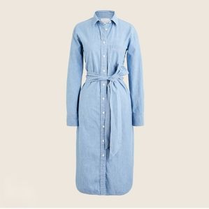 J.Crew long sleeve denim shirt dress midi length